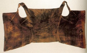 Eleanora of Toledo was buried in an undergown similar to a petticoat bodies, and a gown. Only the bodice of the underlayer survives; it closed up the front with hooks and eyes and was made of velvet, lined and interlined with linen. View Details and Reconstruction  