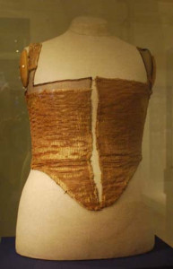 A bodice discovered in a well in prague, and dated to the 1560s, also resembles a classic petticoat bodice. the outer fabric was originally a crimson and metal thread brocade--similar to the "tinsel" of the Elizabethan era--and was lined with a dark pink double-woven silk. 