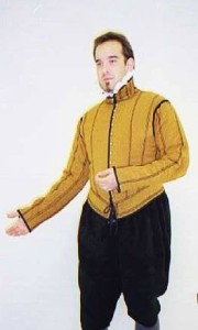 Basic doublet, made by Mathew Gnagy. light peascod, gently padded